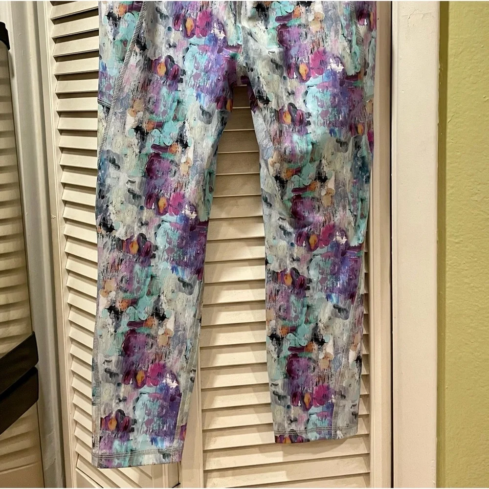 RBX Brush Stroke Paint Splatter Print Watercolor Colorful Leggings Sz S P SP - Picture 8 of 16
